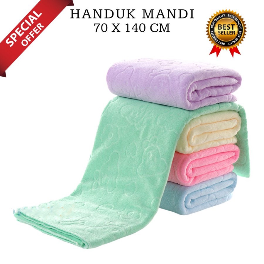 HANDUK MANDI BAYI JUMBO 70 X 140 CM / HANDUK BAYI JUMBO / HANDUK MANDI ANAK UKURAN BESAR 70X140CM / HANDUK MICROFIBER MURAH