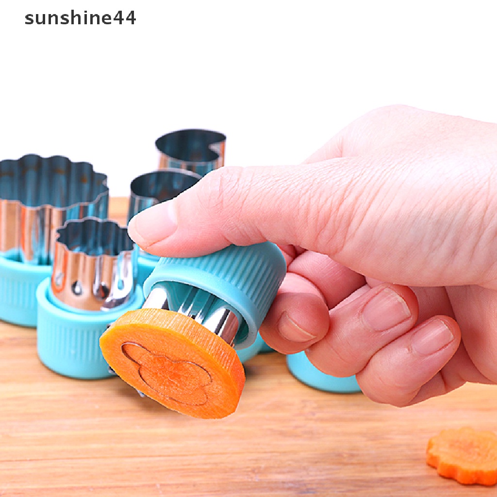 Sunshine 9Pcs Cetakan Cutter Stainless Steel Untuk Kue / Biskuit / Buah / Sayuran