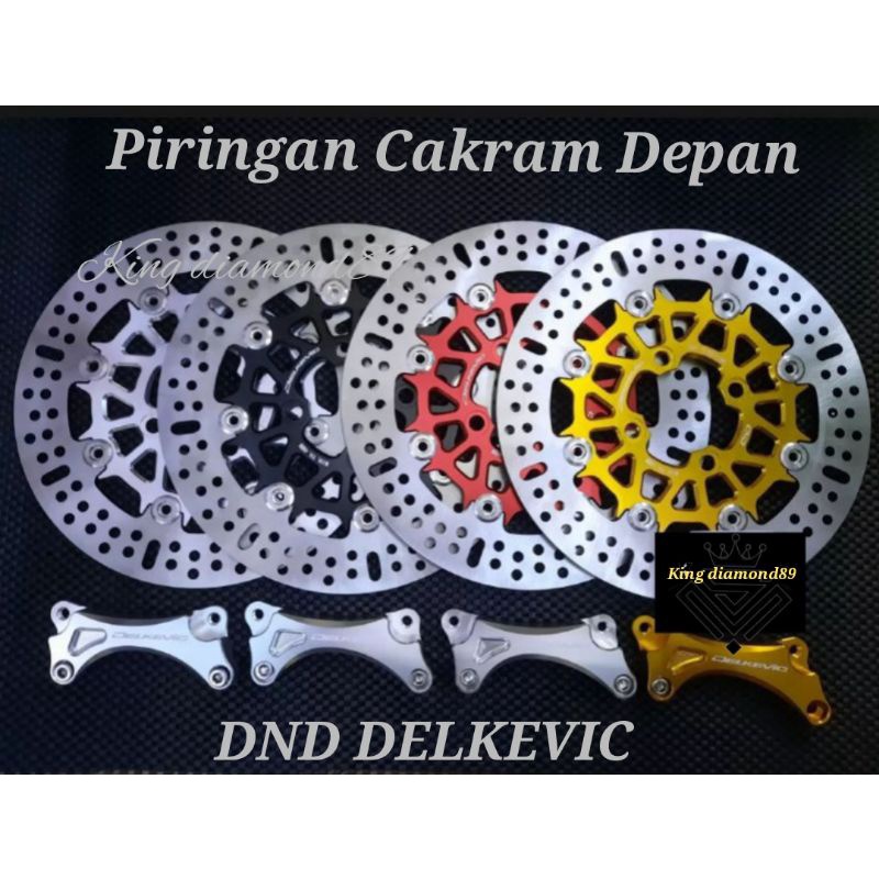 Disc tambah Breket piringan Cakram Depan DND DELKEVIC Original 260mm tipe floating bahan aluminium cnc Vario 150 old Vario 125 Vario 110 Scoopy ring 14 spacy beat