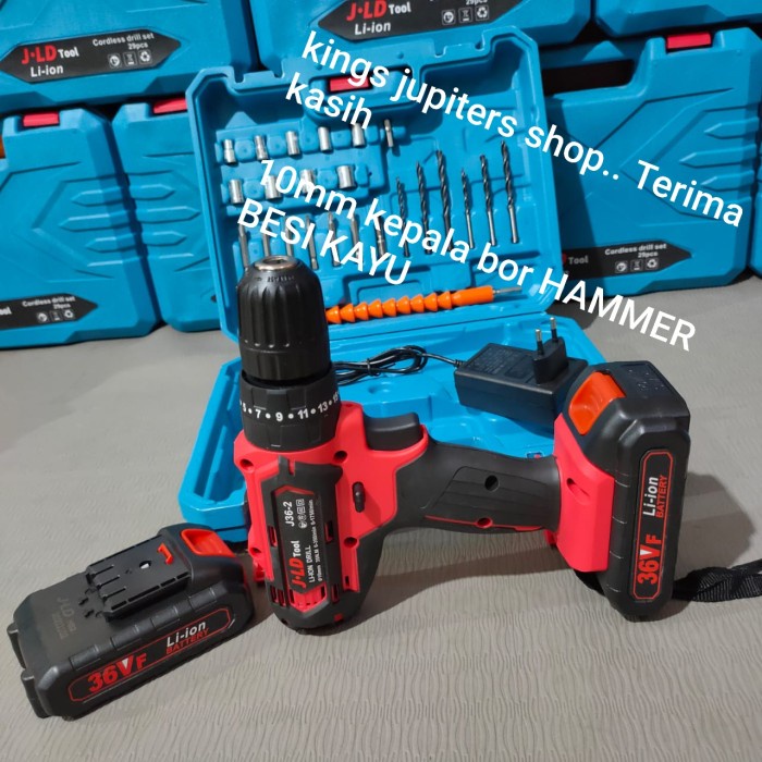 Mesin Bor Pasti Top Cordless Jld 36Volt Bisa Baja Ringan Mesin Bor Batrai 36Volt