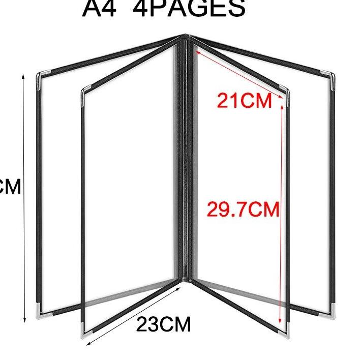 

Kekinian A4 Buku Menu Restoran Kulit Cover Pelindung Menu Cover Menu Sampul Buku Resto-Hitam ✔