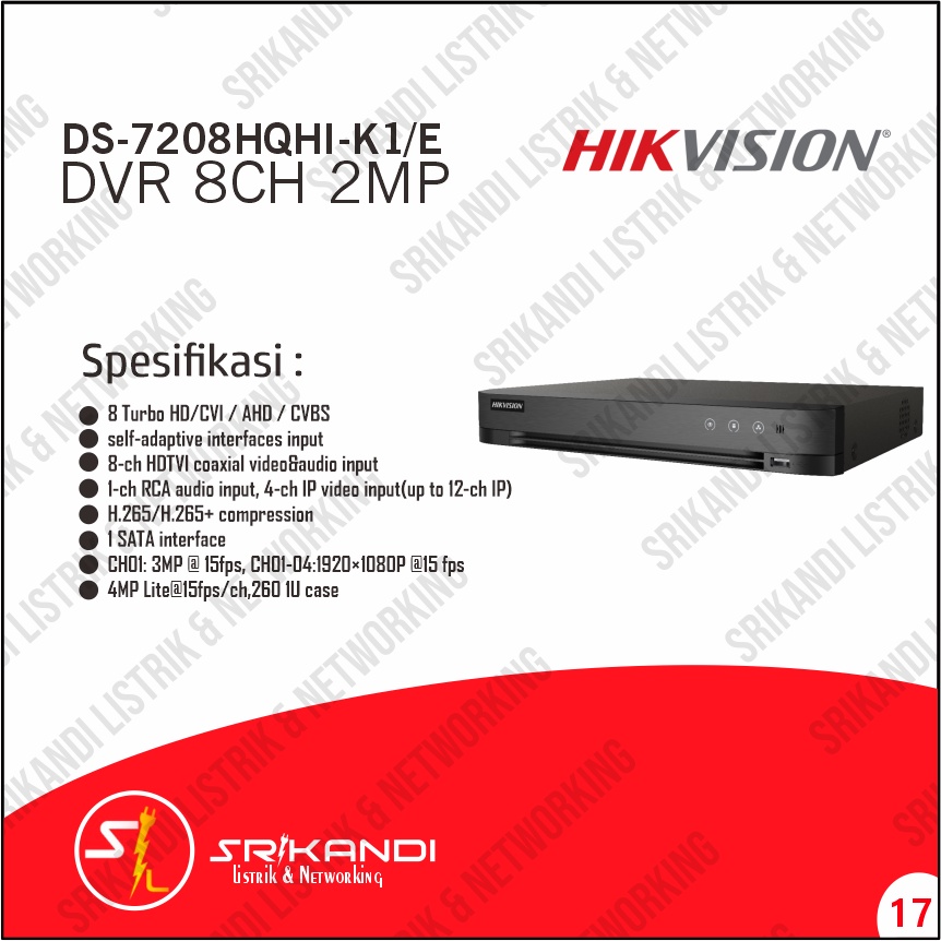 DVR CCTV 8 Channel Hikvision DS-7208HQHI-K1/E