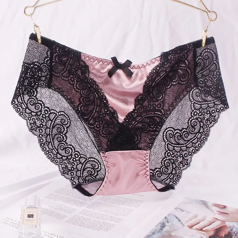 celana dalam renda mix kain satin mewah licin