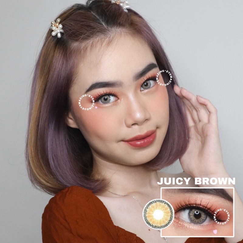 EYEMAZING Softlens - JUICY Brown / Coklat Normal Minus Beda Minus