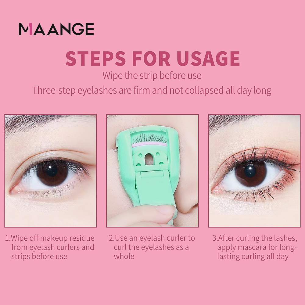 MAANGE4071 Eyelash Curler Penjepit Mudah Penjepit Bulu Mata Untuk Palsu Alami Pengeriting Alami Tahan Lama