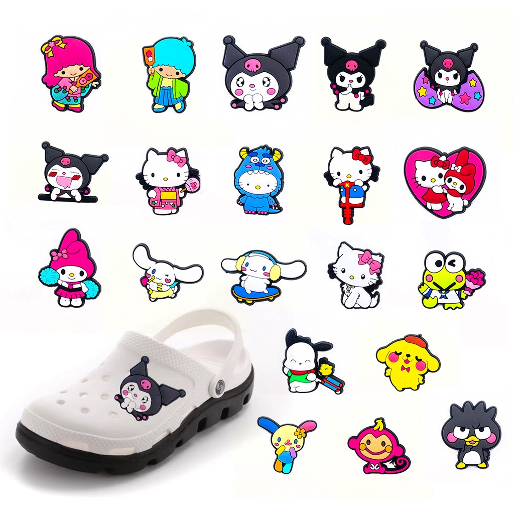 20pcs / set Aksesoris Sepatu sanrio Untuk Dekorasi Taman Charm Crocs