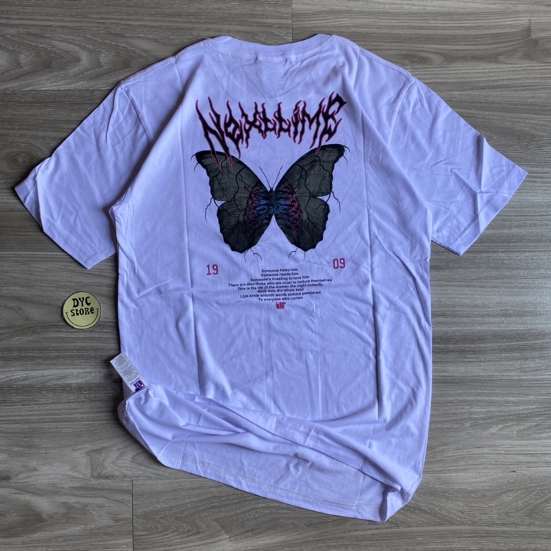 T-SHIRT KAOS DISTRO TERBARU ORIGINAL NEXT TIME BUTTERFLY | COTTON PUTIH - Kupu kupu