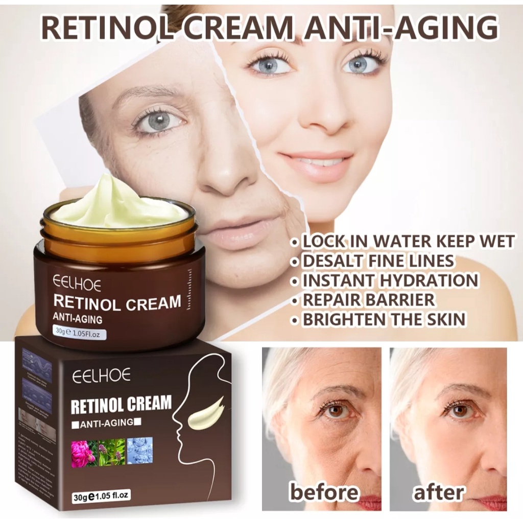 ORI 100% EELHOE RETINOL CREAM KRIM WAJAH RETINOL ANTI PENUAAN ANTI KERIPUT MEMUTIHKAN DAN MENGENCANG