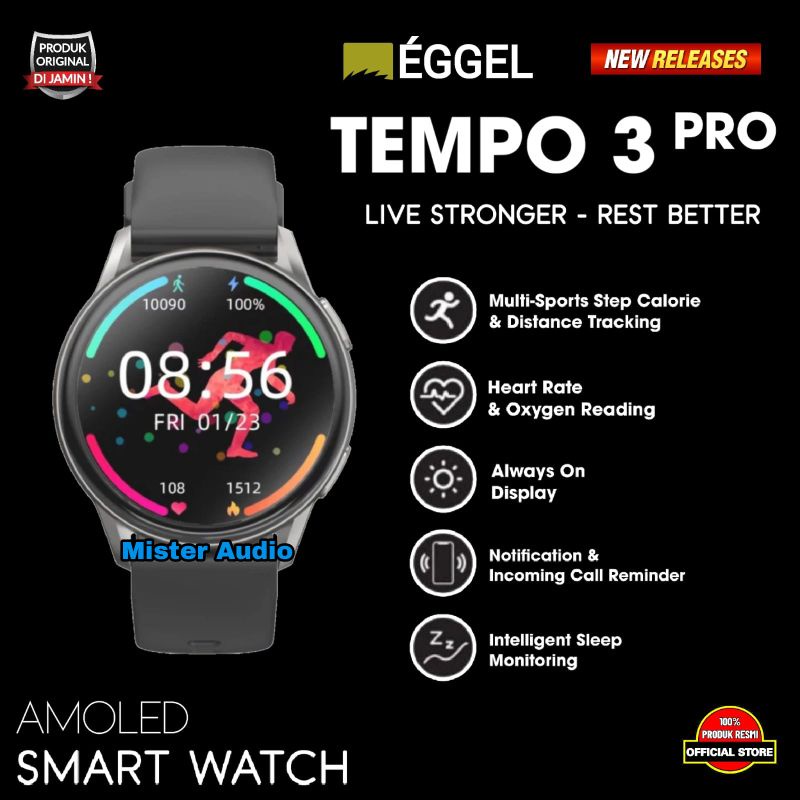 Jual Eggel Tempo 3 Pro HD Amoled Smart Watch / SmartWatch / Band