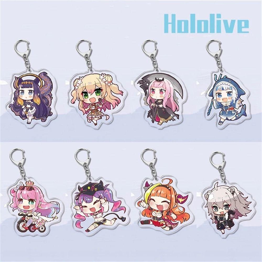 QUINTON Hololive Gantungan Kunci Kawaii Hadiah Mainan Vtuber Murasaki Shion Gawr Gura Cosplay Hololive Keyring