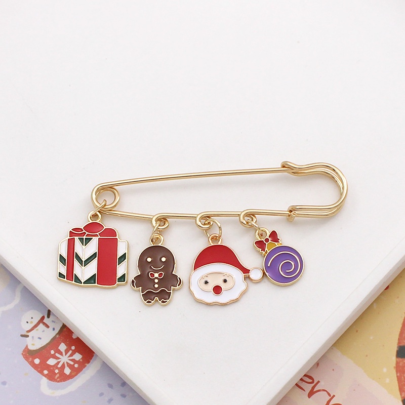 Bros Pin Desain Kartun Kue Jahe Gingerbread Man Santa Claus Untuk Hadiah Natal