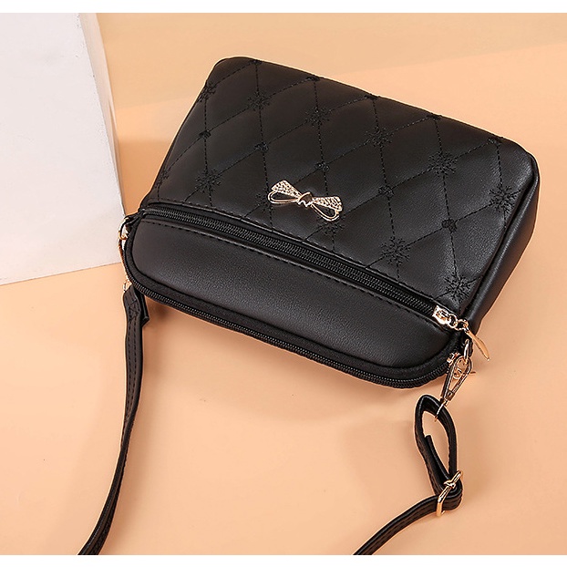 Tas Selempang Tas bahu wanita pita fashion Crossbody Sling Bag Square Single Shoulder