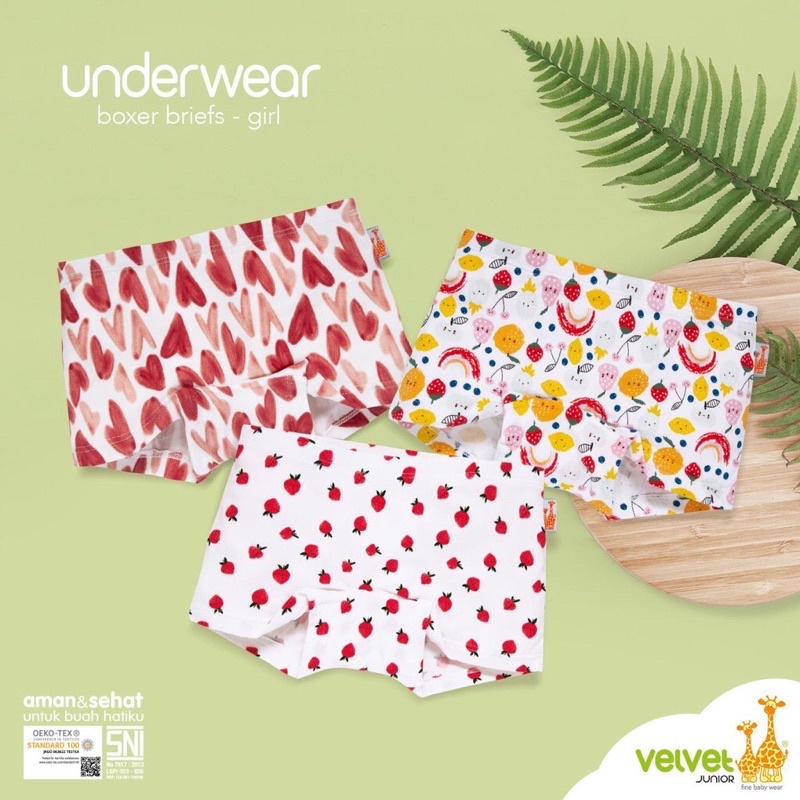 Boxer anak cewe &amp; cowo velvet junior