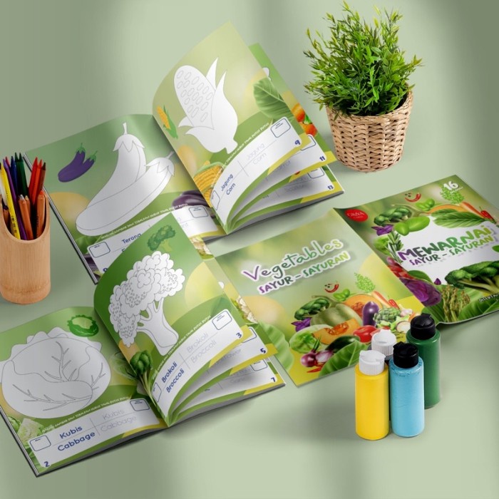 

buku mewarnai anak besar 16 halaman tebal premium ukuran 25 x 18 cm - SAYUR SAYURAN, 1 pcs
