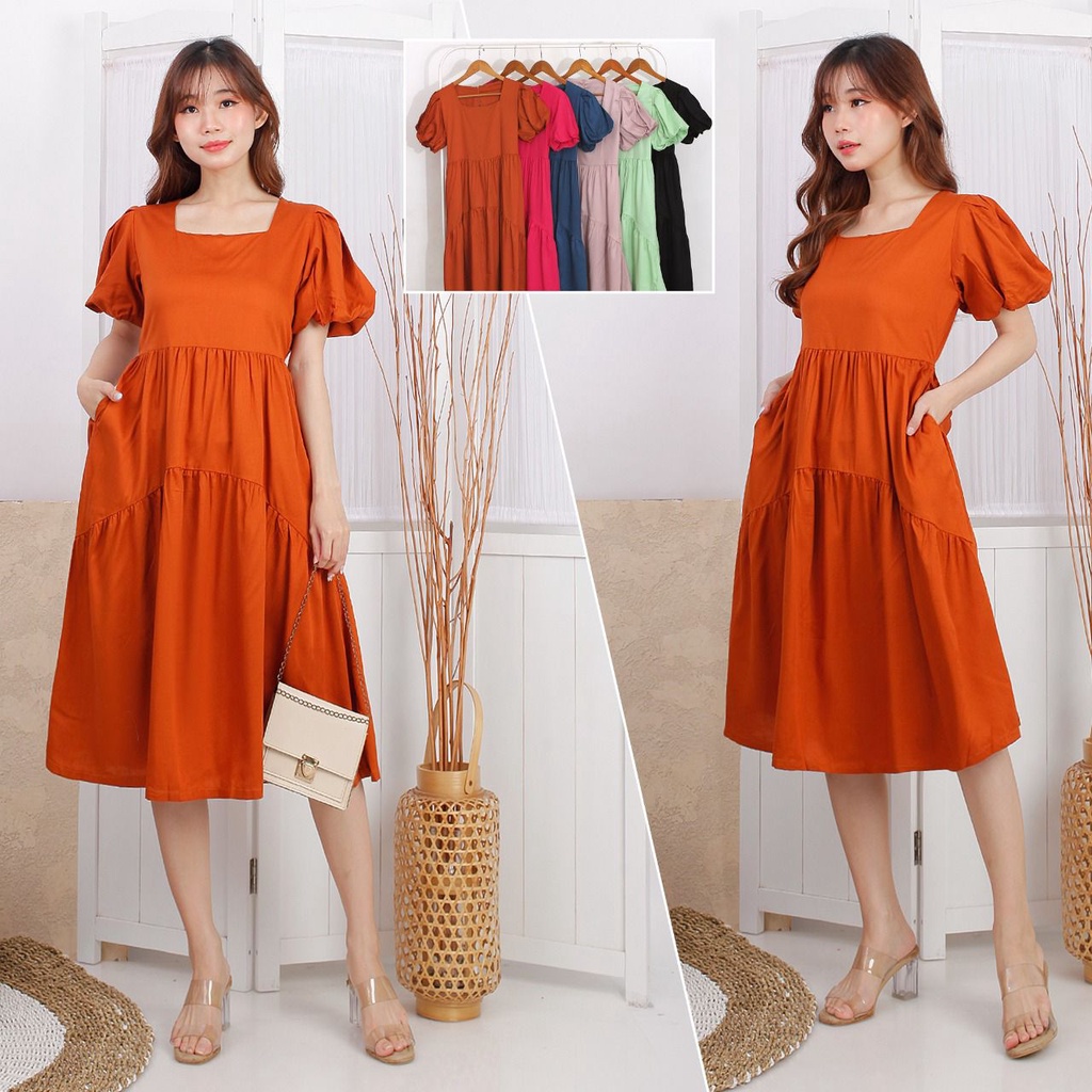 Dress 1219 Rayon Polos Fashion Wanita