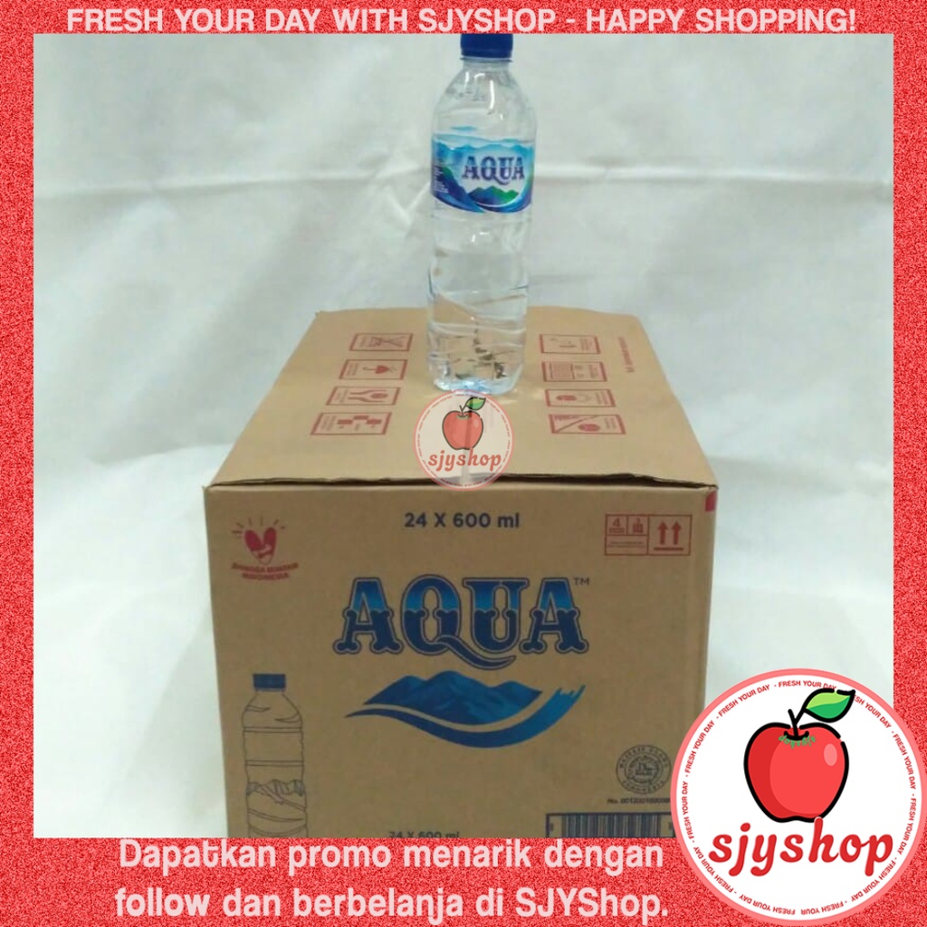 Jual Aqua Botol 600 Ml 1 Dus Isi 24 Pcs Air Mineral Sjyshop Shopee Indonesia 6349