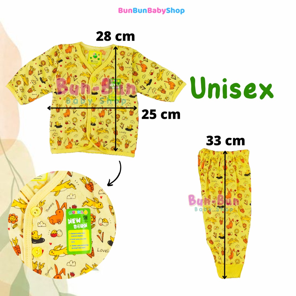 MUNGIL Setelan Bayi Lengan Panjang Baby New Born Baju Tidur Kancing Perlengkapan Baru Lahir Newborn Laki Laki Perempuan Boy Girl Warna Unisex Piyama Anak Celana Panjang Pakaian Balita Fashion Murah Bunbunbabyshop