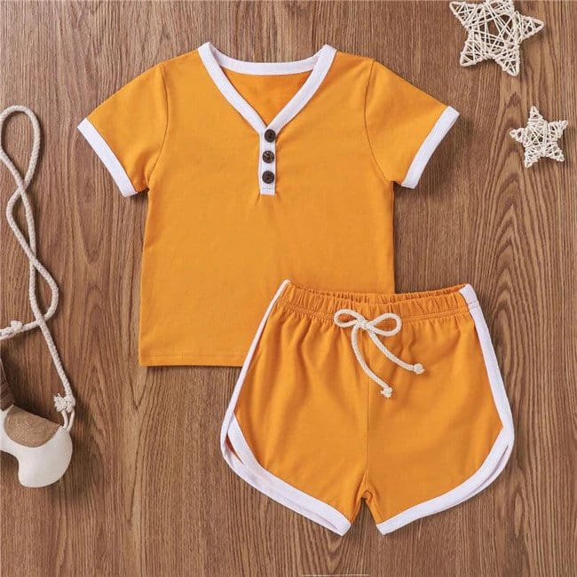 ZASKIYA - Set Anak Labonna Button Earth Tone / Setelan Labonna Balita Anak Perempuan