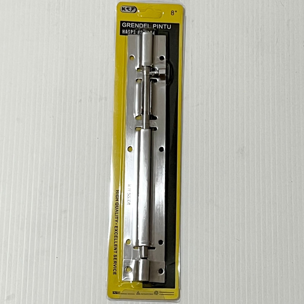 [12PCS] Grendel Pintu Panjang Stainless Door Bolt Hasp KTP 8 Inch