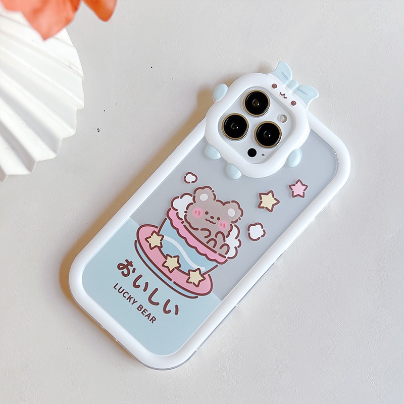 Soft Case Bening Desain Krim 3D Untuk iPhone 11 12 13 14 Pro Max 6s 6 Plus 7 8 Plus XR X XS Max SE 2020 2022 14 Plus