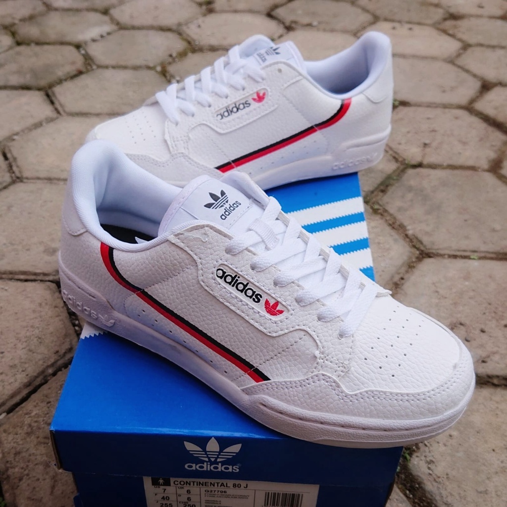 PROMO Sepatu Adidas Continental 80 J White BNIB Premium Tag Made in Indonesia | Sneakers Pria Wanita Warna Putih TOP Quality