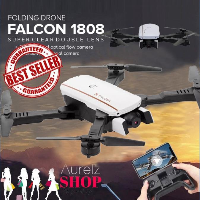 [ Promo ] Falcon 1808 4K 16Mp Wide Dual Camera Follow Me Drone Best Buy - Drone Kamera Dan Aksesoris