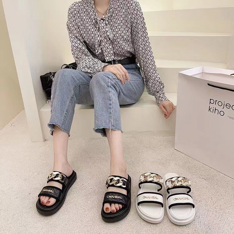 Free Box Sepatu Sandal Wanita NS9524 Sandal Import Fashion Sandal Kasual Slip On Wanita Termurah