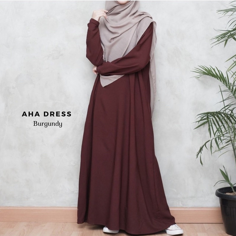 AHA DRESS GAMIS POLOS SIMPEL KEKINIAN / GAMIS WANITA TERBARU