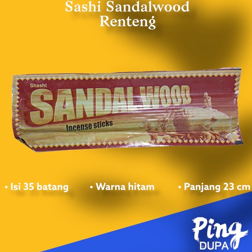 Dupa Hio Cendana Sandalwood by Sashi India Isi 35 Batang