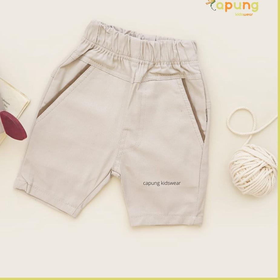 Booming (Capung Kidswear)Celana Cino Pendek L-Laki (6 bulan-7 tahun)