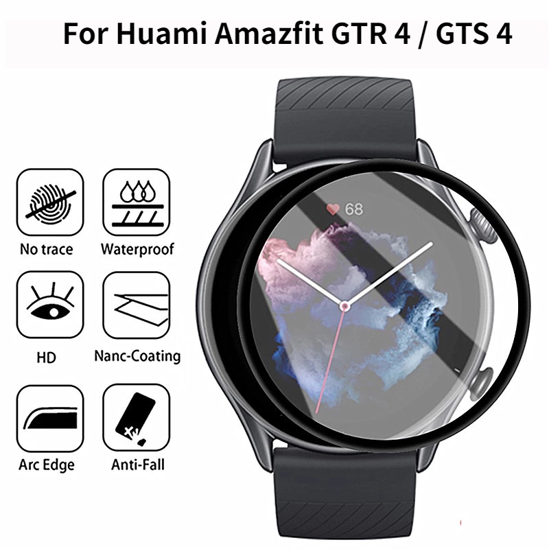 Pelindung Layar Smartwatch Anti Gores / Sidik Jari Bahan PMMA Fiber Untuk Huami Amazfit GTR 4 / GTS 4