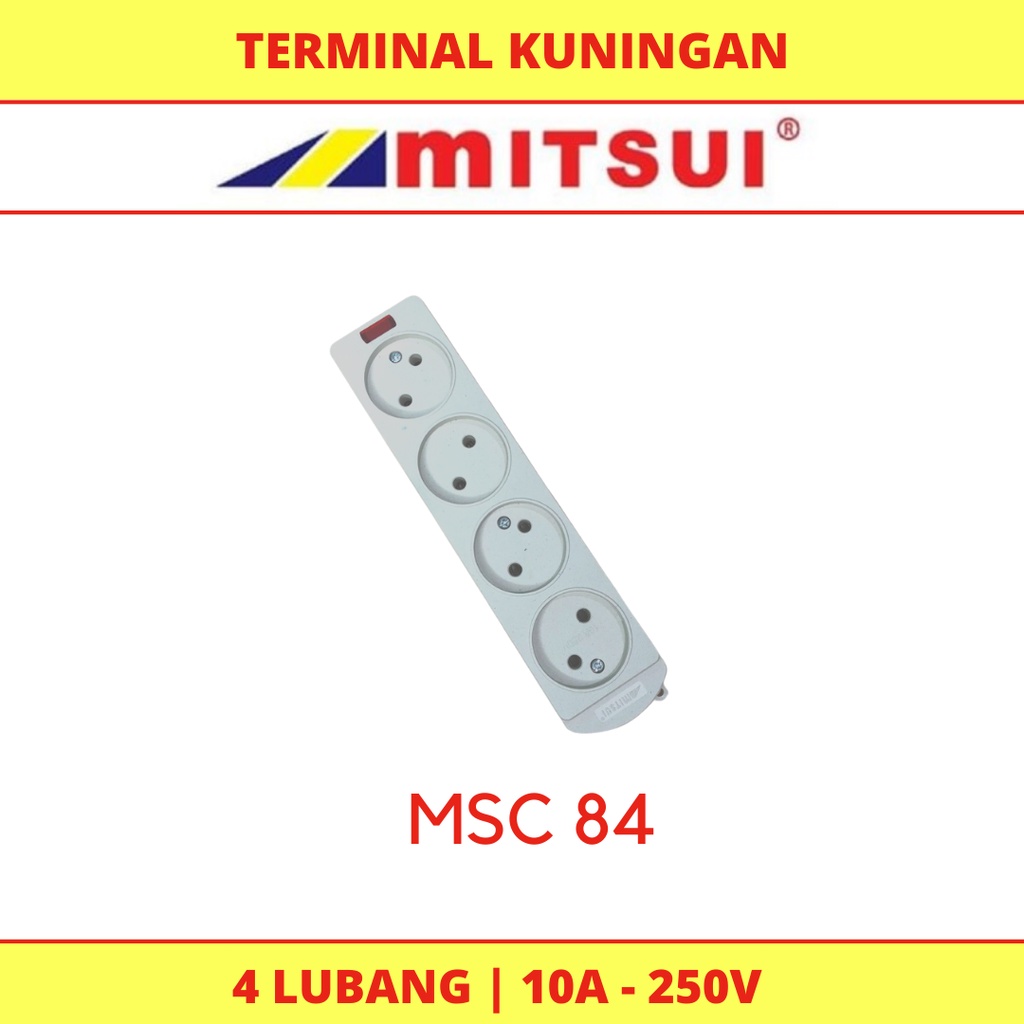 MItsui Stop Kontak Gepeng MSC 2/3/4 Lubang tanpa kabel / Colokan listrik / Saklar listrik