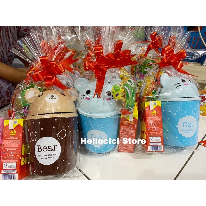 

PARCEL KOTAK SAMPAH + BINGKISAN SNACK KEMASAN ULTAH
