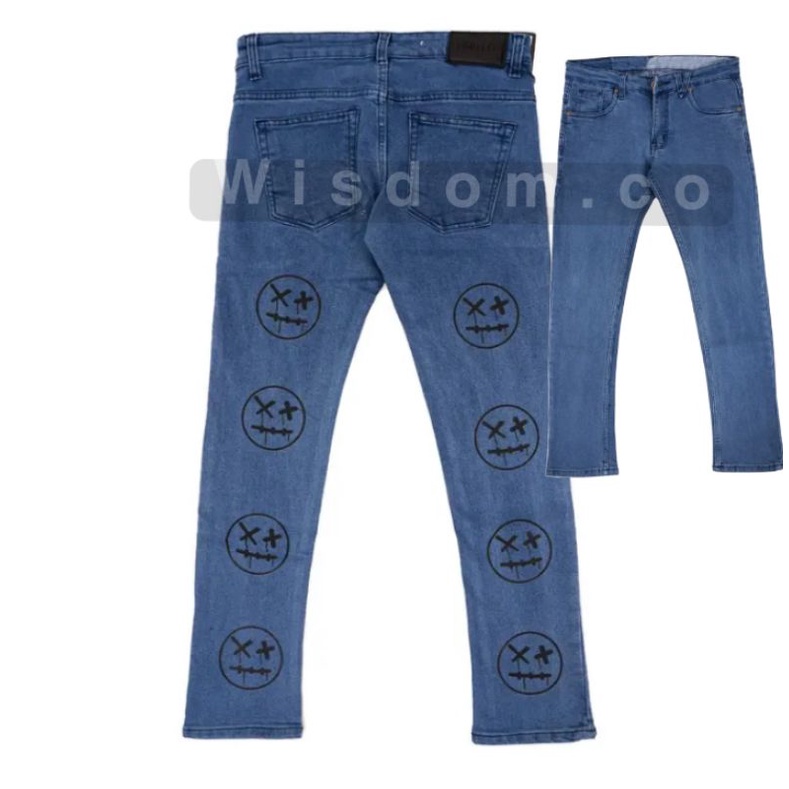 Wisdom.co H81F Jeans Slimfit Ripped Flame Fire Black Original