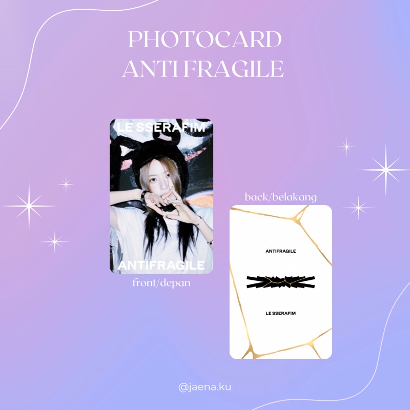 [LE SSERAFIM] PHOTOCARD ANTI FRAGILE MIDNIGHT ONYX LE SSERAFIM ‼️BACA DESKRIPSI‼️