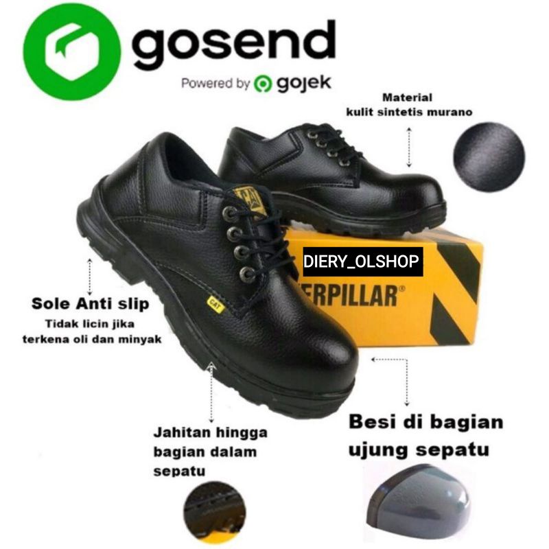 sepatu safeti ujung besi Caterpillarr sepatu kerja ujung besi anti slip