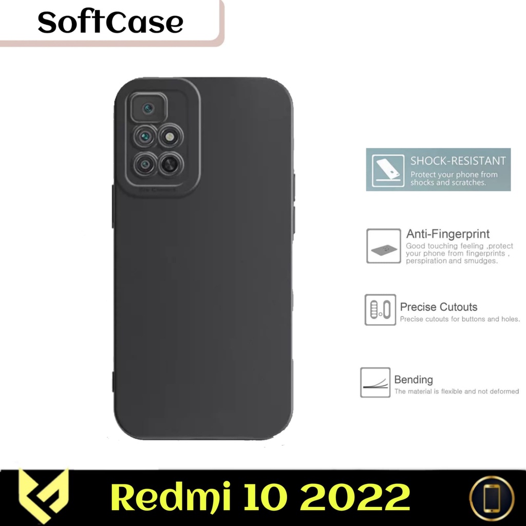 Promo Case REDMI 10 PRIME/REDMI 10 4G/REDMI 10 2022 Soft Case Black Pro Camera Casing Premium Slim Exellent Cover Proteck Camera | Soft Matte | Soft Case Macaron