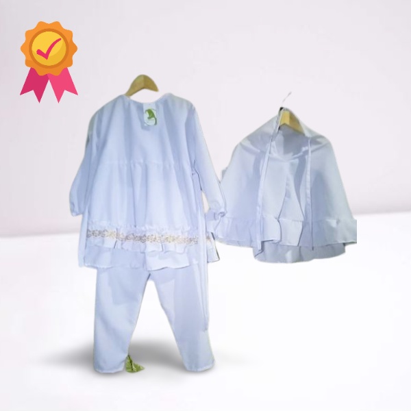 Baju putih manasik haji anak TK prempuan/baju muslim putih/baju muslim anak prempuan warna putih/gam