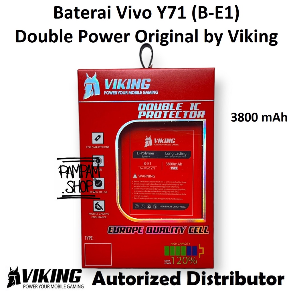 Baterai VIKING Double Power Original Vivo Y71 B-E1 BE1 Ori Batre Batrai Battery Dual Power HP Ori