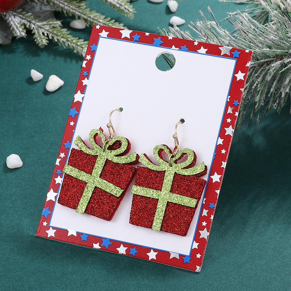 Mhang Anting Tusuk Gantung Bentuk Kaos Kaki Natal Warna-Warni Untuk Wanita