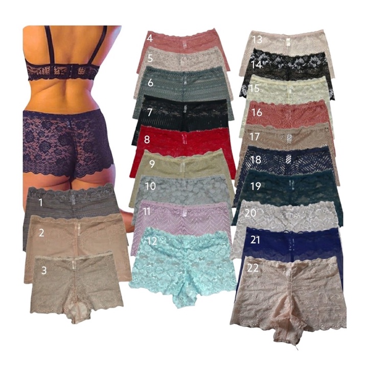 Paket panty boxer high waist lace