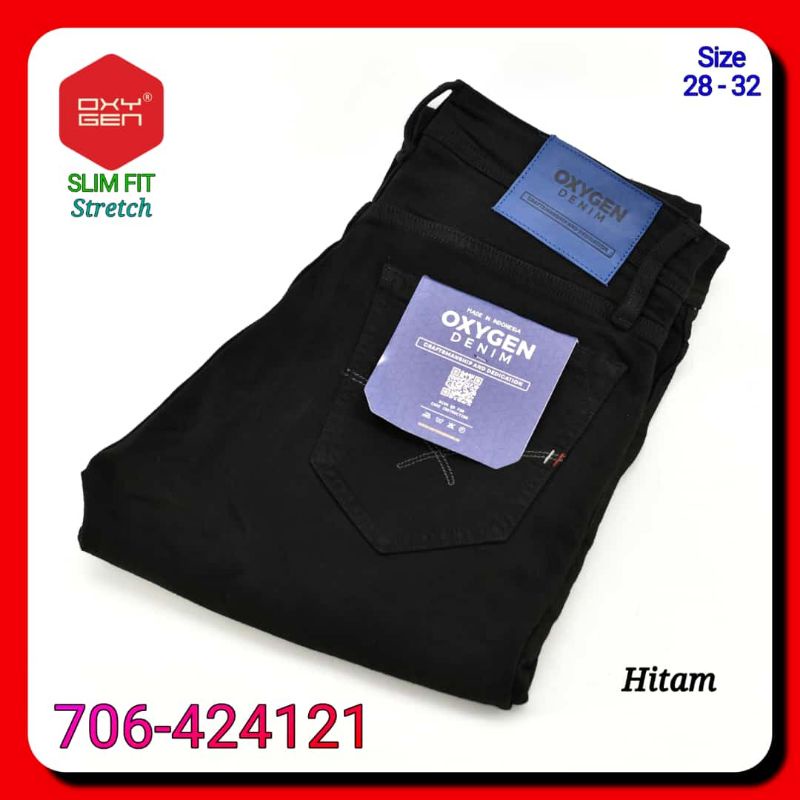Celana Jeans Pria Oxygen 706-424121  Slim Fit Stretch