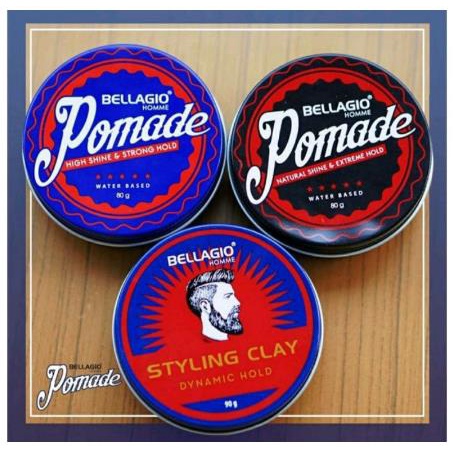 ^ KYRA ^ Bellagio Pomade Homme Water Based Styling Clay Dynamic Hold Belagio Styling Minyak Rambut