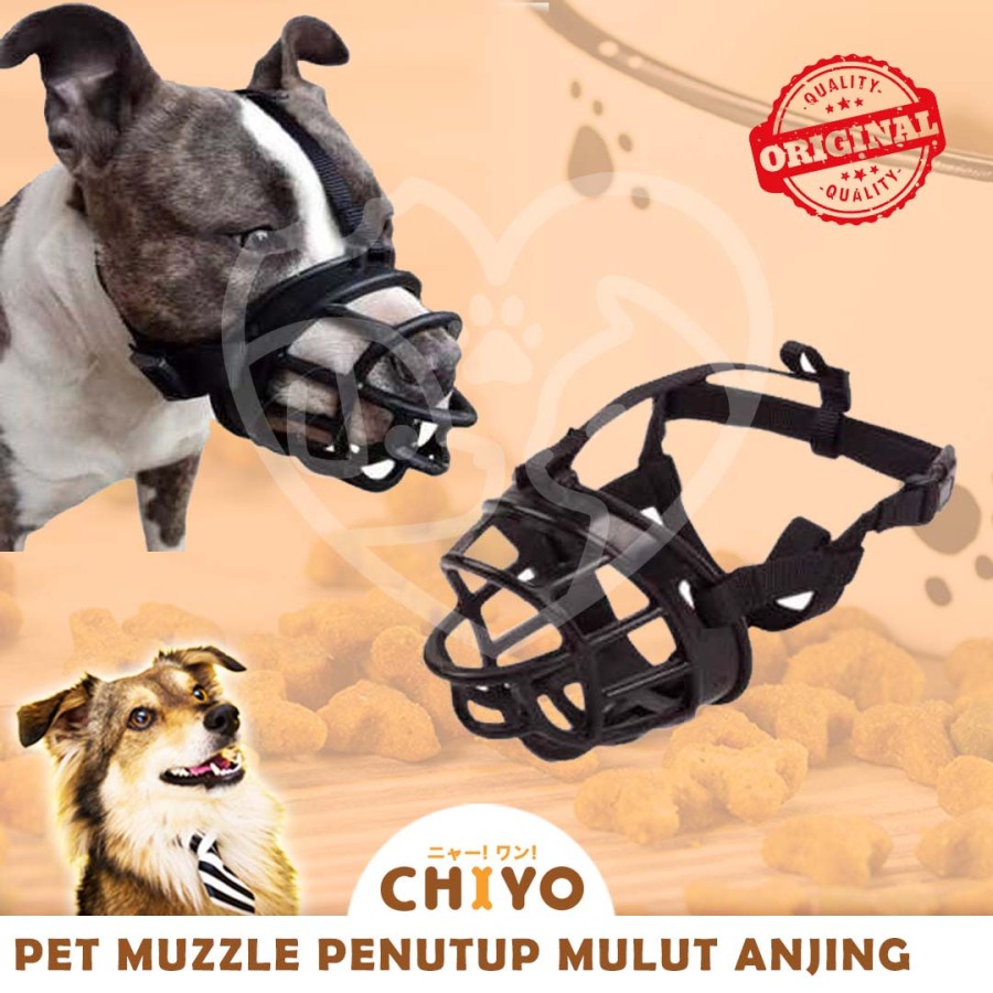 PENUTUP MULUT BRONGSONG ANJING HITAM - PET DOG MUZZLE