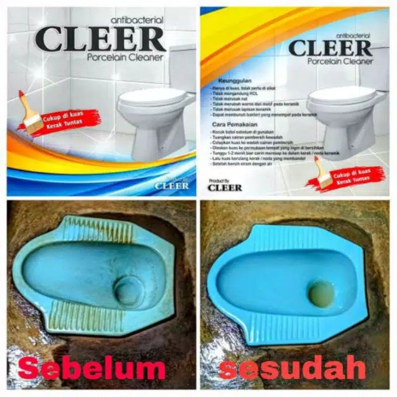 CLEER Cairan Pembersih Kerak Keramik Kamar Mandi Toilet Ampuh / CLEER PORSELEN CLEANER Pembersih Kerak Kamar Mandi &amp; Toilet