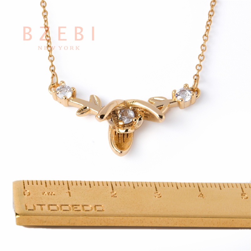 Kalung Emas 18k Dengan Liontin Berlian Bahan Titanium Steel Anti Karat Untuk Wanita 803n
