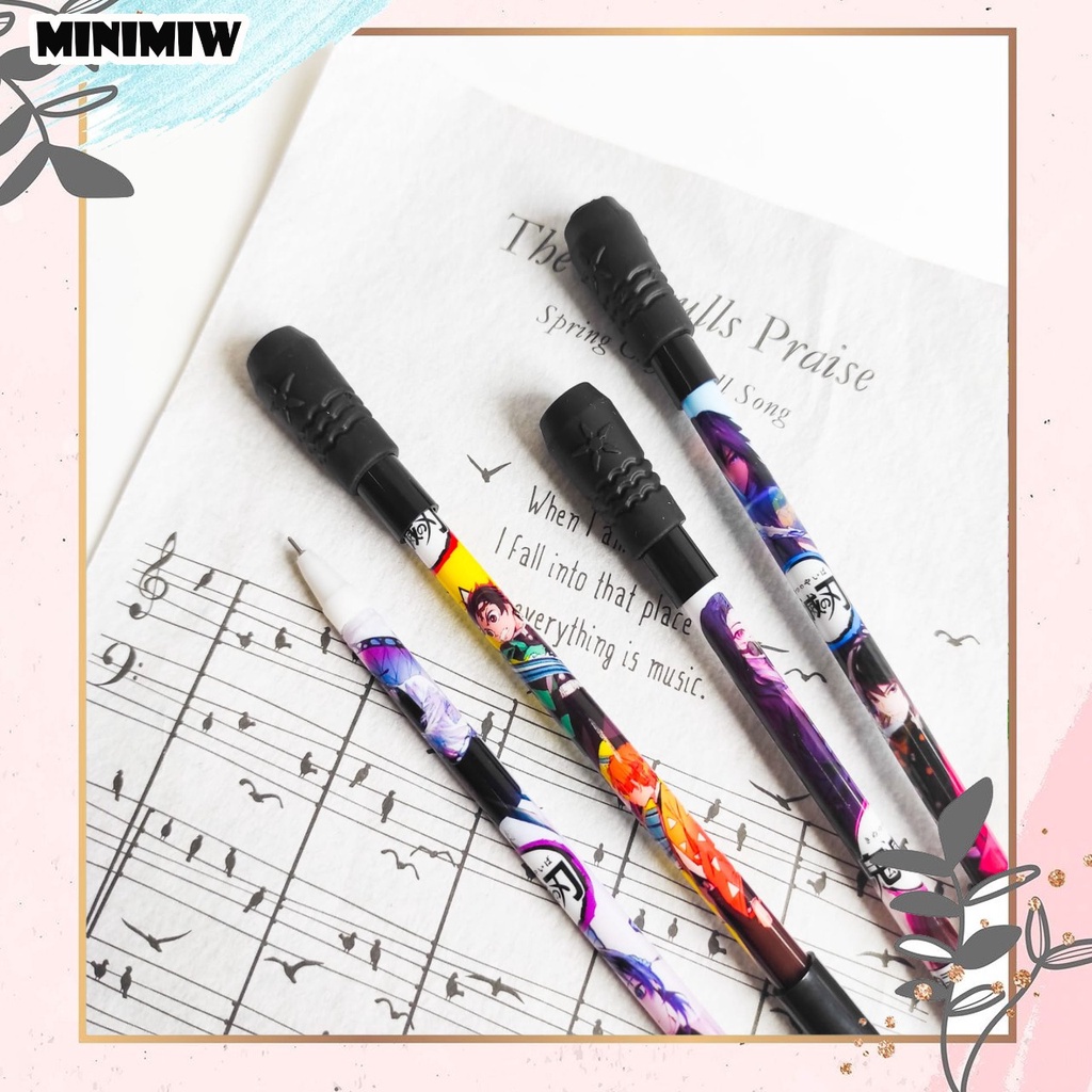 PULPEN  MAINAN PUTAR MAGNET DEMON SLAYER ANIME SPINNING ALAT TULIS BOLPOIN UNIK IMUT MURAH PEN GEL KARAKTER LUCU MURAH PENA