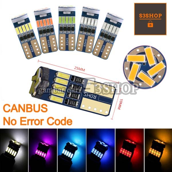 Lampu Led T10 Canbus 15 Titik 15SMD Superbright Sein Senja Plat Plafon