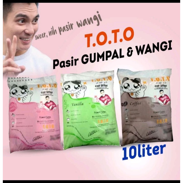 Pasir Kucing Wangi Gumpal TOTO 10 liter