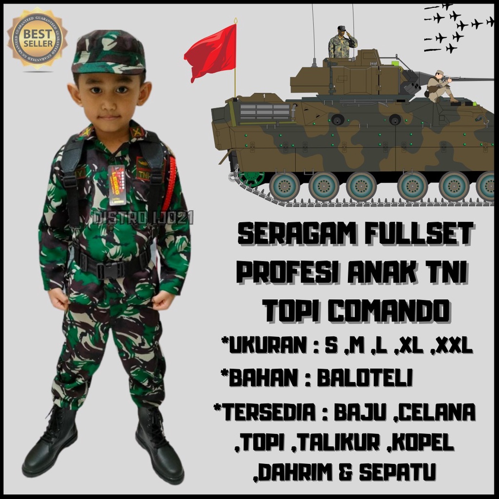 GROSIR!!!PROFESI ANAK POLISI TNI LORENG TOPI KOMANDO KOMPLIT PAKE DAHRIM KOPEL MURAH COSTUM TNI ANAK SERAGAM ANAK TNI LORENG STELAN ANAK TNI COSTUM CARNAVAL AGUSTUSSAN MURAH